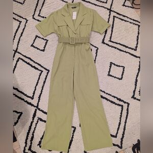 NWT Sollinarry Sage Green Belted Jumpsuit Size X-Small